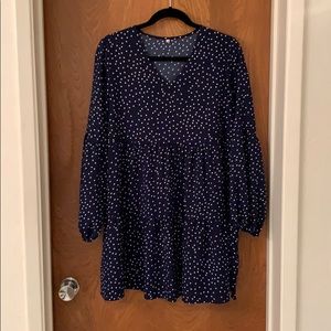 Navy blue polka dot dress